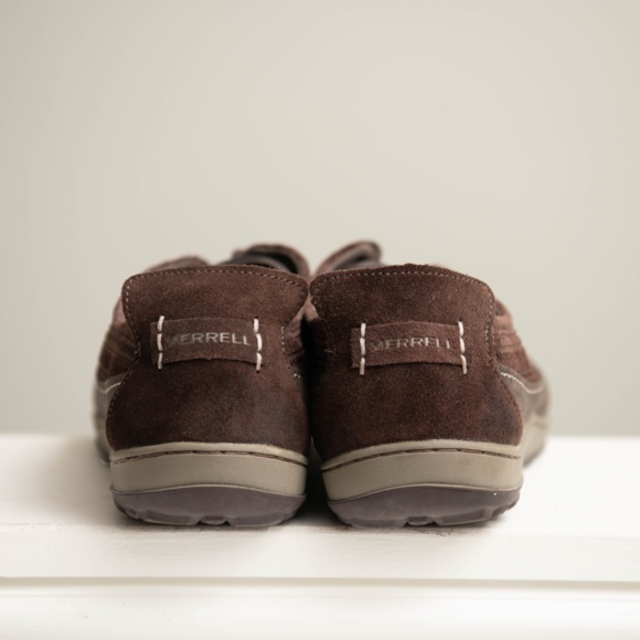 Merrell Ashland Tie Brown Leather Lace Up Low Top Flats Women’s 10 - Picture 4 of 7